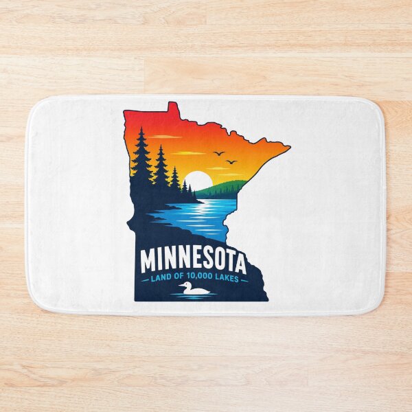 Item preview, Minnesota   State Print Logo / Minnesota The Land of 10,000 Lakes designed and sold by Thehatinthecat.