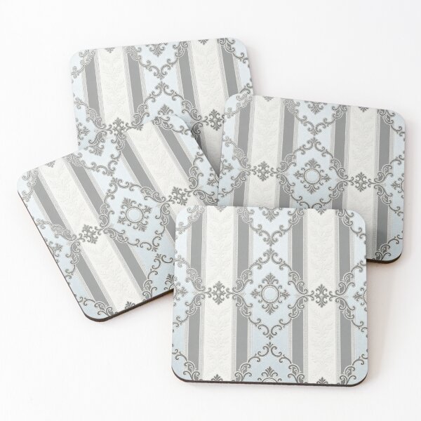 Item preview, Ice Blue & Gray Striped Baroque designed and sold by DesignsByPrnces.