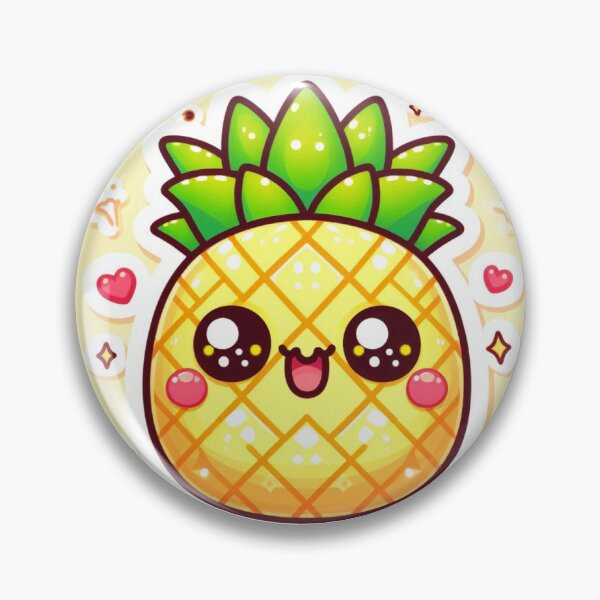 Item preview, Kawaii Pineapple Sticker | Chibi Cute Pineapple with Happy Face designed and sold by PastelPawsArt.