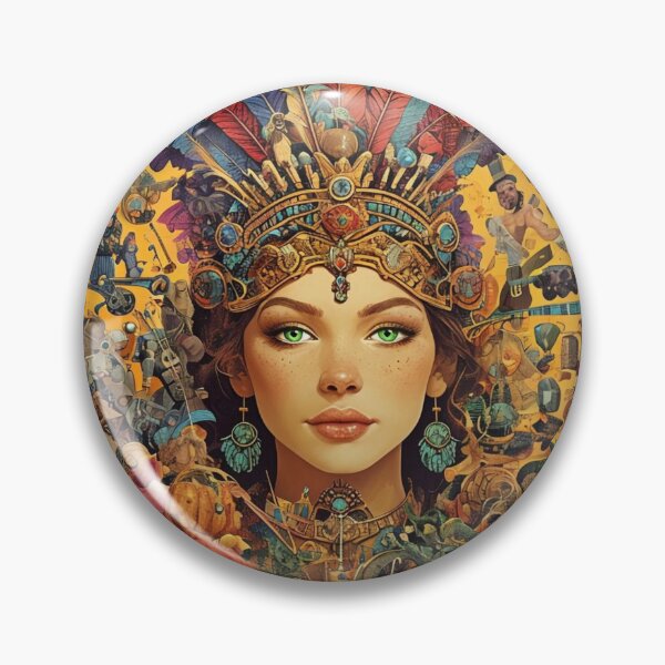 Item preview, Eclectic Fantasy Portrait with Feathered Headdress and Collage designed and sold by maplesoulkiller.