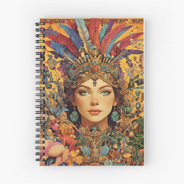 Item preview, Eclectic Fantasy Portrait with Feathered Headdress and Collage designed and sold by maplesoulkiller.
