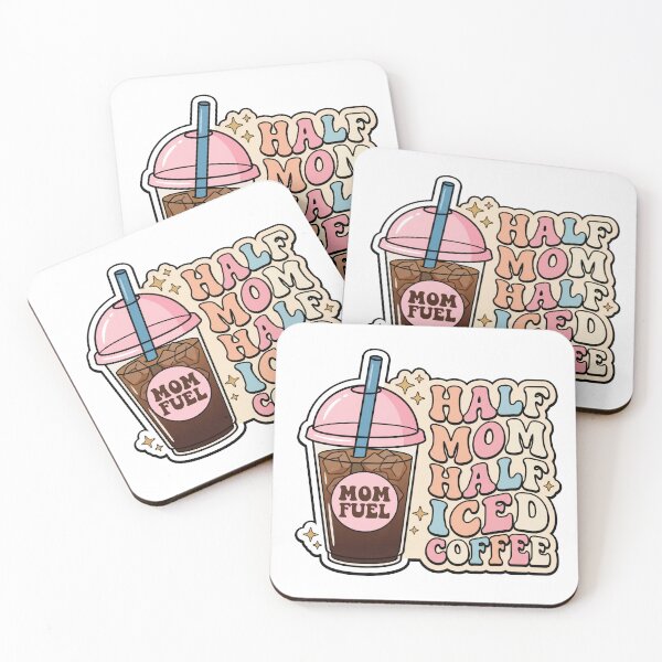 Item preview, Half Mom Half Iced Coffee Funny Mother Quote Art designed and sold by FlatInkStudio.