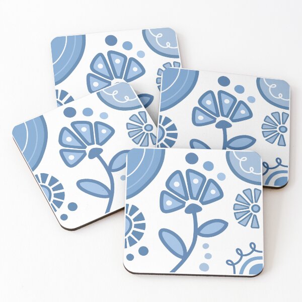 Item preview, Diseño bohemio de flores azules y blancas designed and sold by Sartoris Art.
