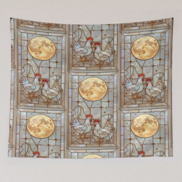Item preview, Chickens Under Magical Stained Glass Moon designed and sold by BriSher.