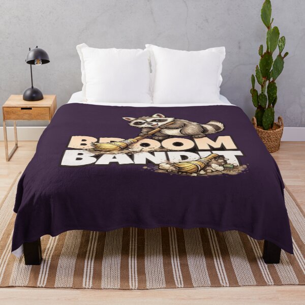 Item preview, Broom Bandit Raccoon – Funny Trash Panda Cleaning Crew Cartoon designed and sold by HOUSE OF TIST.