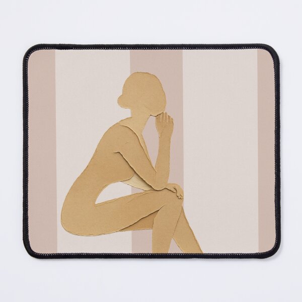 Item preview, Boho Minimalist Kneeling Woman Paper Cutout Silhouette designed and sold by Rhodes Shop.
