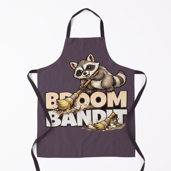 Item preview, Broom Bandit Raccoon – Funny Trash Panda Cleaning Crew Cartoon designed and sold by HOUSE OF TIST.