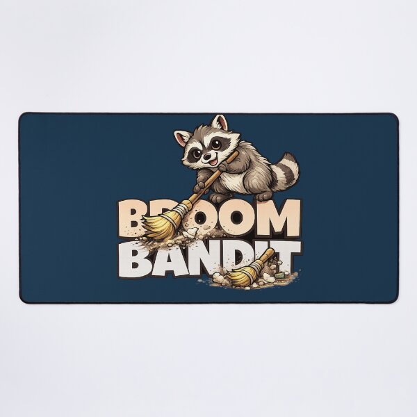 Item preview, Broom Bandit Raccoon – Funny Trash Panda Cleaning Crew Cartoon designed and sold by HOUSE OF TIST.