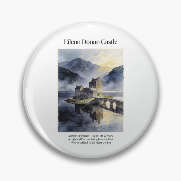 Item preview, Eilean Donan Castle Vintage Watercolor Art Print | Scottish Highland Fortress | Loch Duich Scotland Wall Decor designed and sold by Panom Suavichien.
