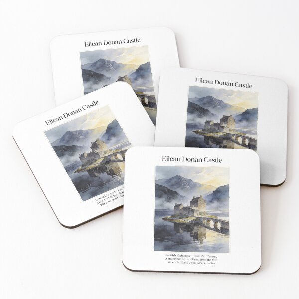 Item preview, Eilean Donan Castle Vintage Watercolor Art Print | Scottish Highland Fortress | Loch Duich Scotland Wall Decor designed and sold by Panom Suavichien.