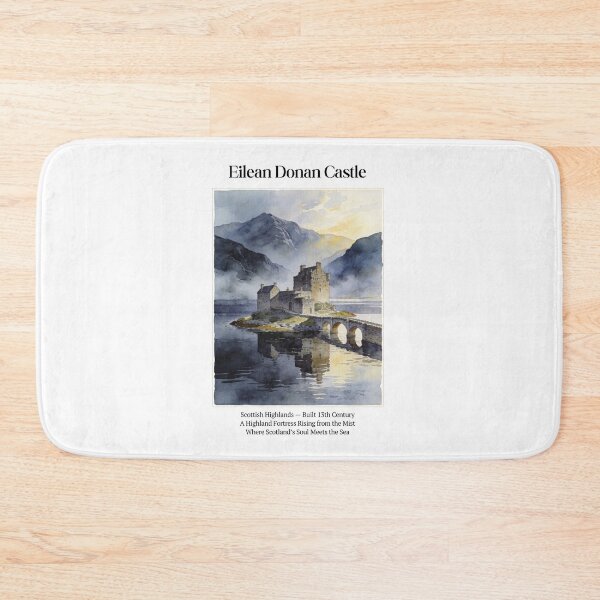 Item preview, Eilean Donan Castle Vintage Watercolor Art Print | Scottish Highland Fortress | Loch Duich Scotland Wall Decor designed and sold by Panom Suavichien.