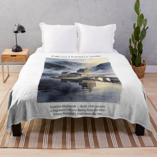 Item preview, Eilean Donan Castle Vintage Watercolor Art Print | Scottish Highland Fortress | Loch Duich Scotland Wall Decor designed and sold by Panom Suavichien.
