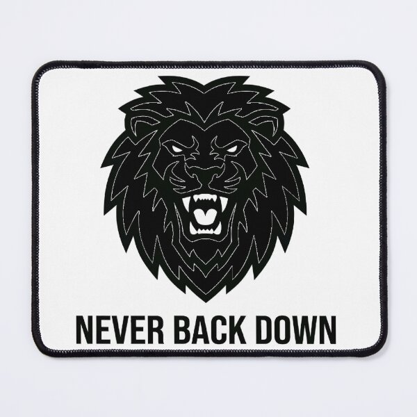 Item preview, Never Back Down Motivational Roaring Lion designed and sold by whinkester.