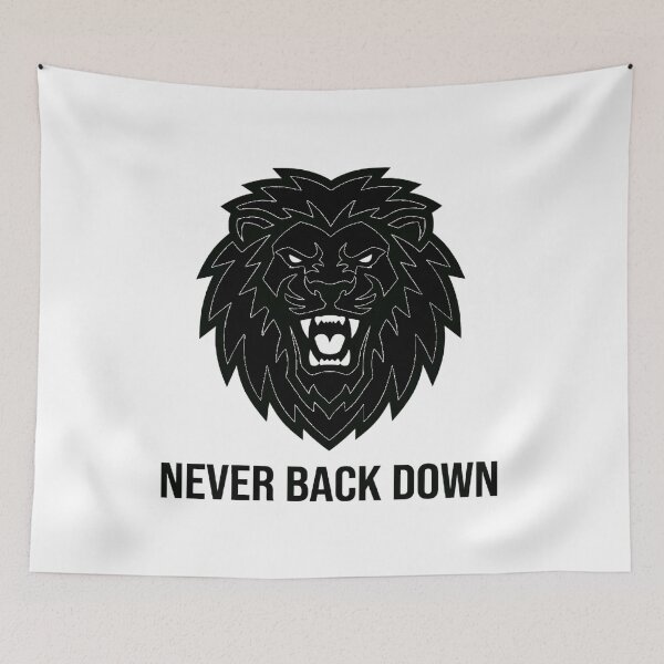 Item preview, Never Back Down Motivational Roaring Lion designed and sold by whinkester.