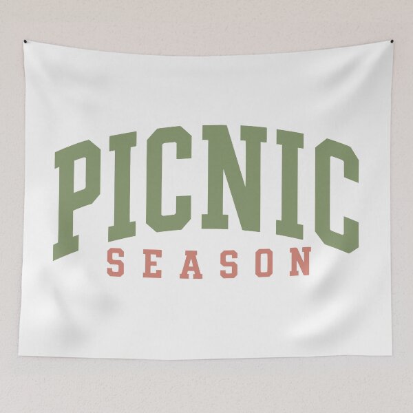 Item preview, Picnic Season Retro Varsity Typography Green Spring Summer designed and sold by JackCurtis1991.
