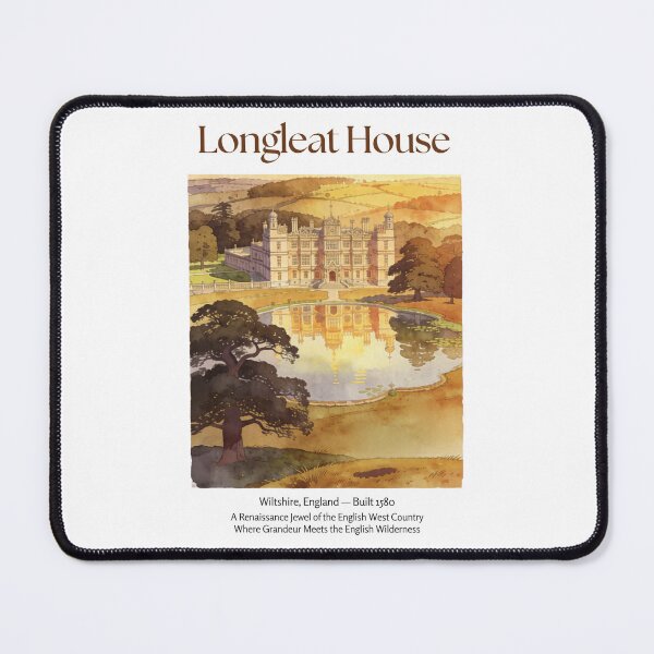 Item preview, Longleat House Vintage Watercolor Art Print | Elizabethan English Manor | Wiltshire England Wall Decor designed and sold by Panom Suavichien.