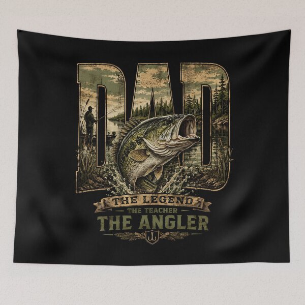 Item preview, Dad Dad Bass Fishing Father’s Day Angler Vintage Fishing designed and sold by THREE LITTLE BEANS.