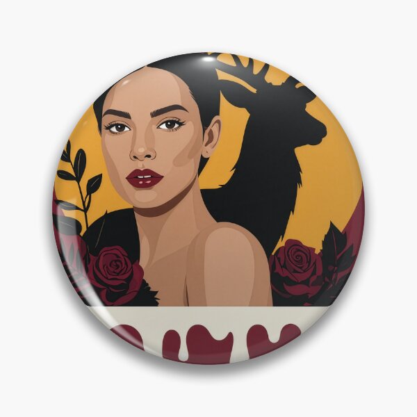 Item preview, Vixen — Vintage Pop Art Portrait with Stag and Roses designed and sold by KHAIREVIXEN.