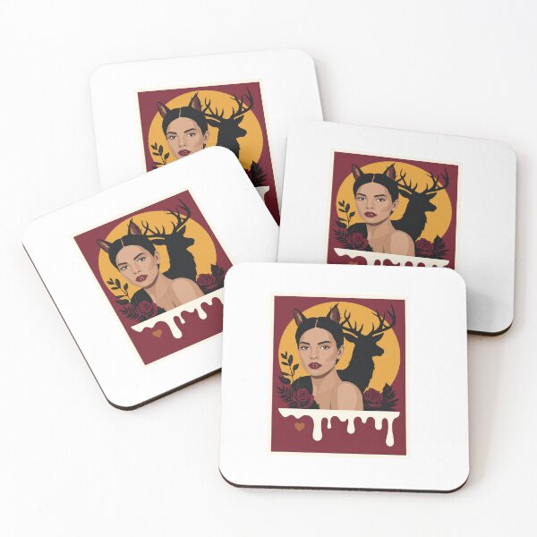 Item preview, Vixen — Vintage Pop Art Portrait with Stag and Roses designed and sold by KHAIREVIXEN.