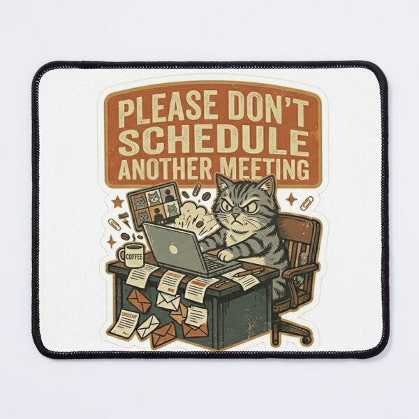 Item preview, Please Don’t Schedule Another Meeting Cat – Funny Office Meme designed and sold by Dada-arts.