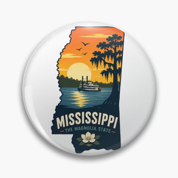 Item preview, Mississippi   State Print Logo / Mississippi – The Magnolia State designed and sold by Thehatinthecat.
