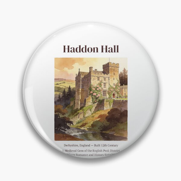 Item preview, Haddon Hall Vintage Watercolor Art Print | Medieval English Manor | Peak District Derbyshire Wall Decor designed and sold by Panom Suavichien.