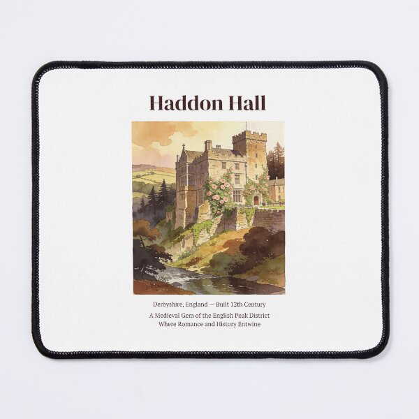 Item preview, Haddon Hall Vintage Watercolor Art Print | Medieval English Manor | Peak District Derbyshire Wall Decor designed and sold by Panom Suavichien.