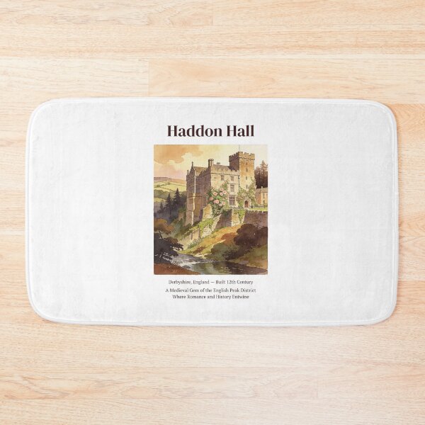 Item preview, Haddon Hall Vintage Watercolor Art Print | Medieval English Manor | Peak District Derbyshire Wall Decor designed and sold by Panom Suavichien.