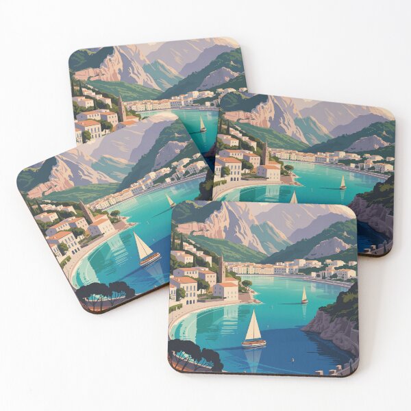 Item preview, Port de Sóller Mallorca Vintage Travel Poster Mediterranean Coastal Art designed and sold by pod24.