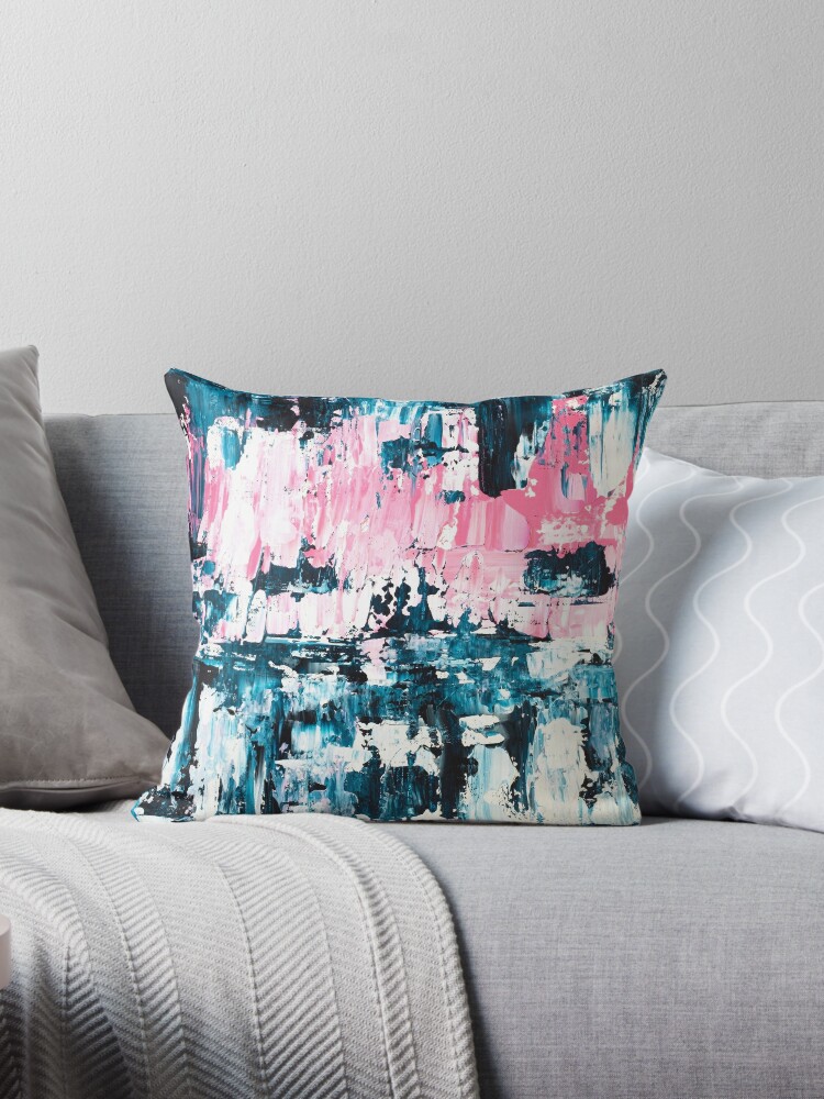 Navy blue hot sale and pink pillows