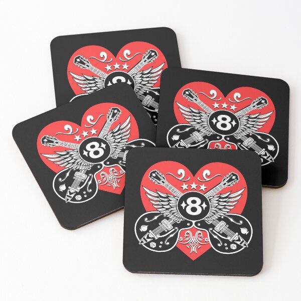 Item preview, Red Heart Rock and Roll Music Rockabilly Guitars Wings designed and sold by MemphisCenter.