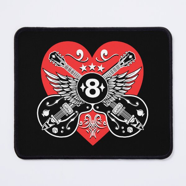 Item preview, Red Heart Rock and Roll Music Rockabilly Guitars Wings designed and sold by MemphisCenter.