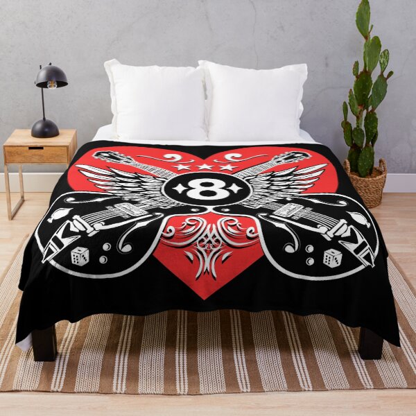 Item preview, Red Heart Rock and Roll Music Rockabilly Guitars Wings designed and sold by MemphisCenter.