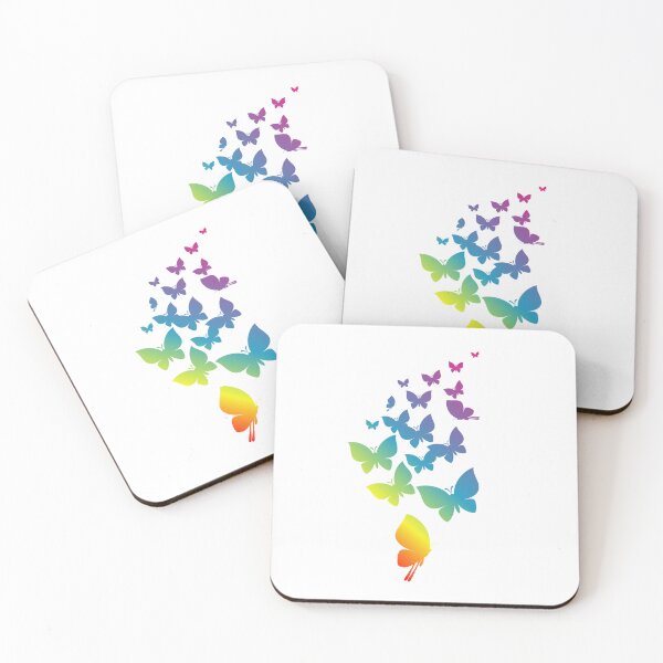 Item preview, Flying Rainbow Butterflies Swarm Colorful Gradient Nature Art designed and sold by SolutionsArt.
