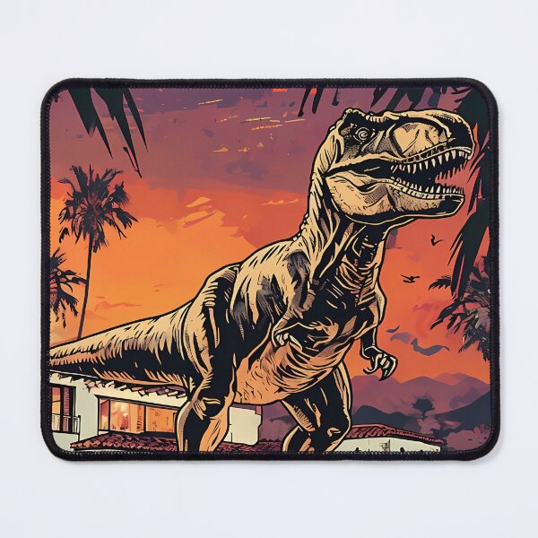 Item preview, T-Rex Goes To Hollywood - Funny Dinosaur Luxury Villa Art designed and sold by Modern Nest Art.