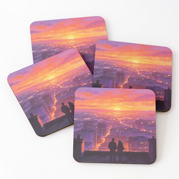 Item preview, Above the rooftops - Love at sunset designed and sold by PicParadiz.