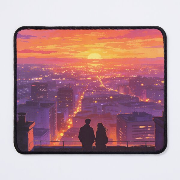 Item preview, Above the rooftops - Love at sunset designed and sold by PicParadiz.