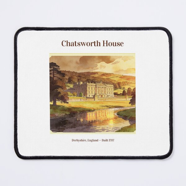 Item preview, Chatsworth House Vintage Watercolor Art Print | English Baroque Estate Pemberley | Derbyshire England Wall Decor designed and sold by Panom Suavichien.