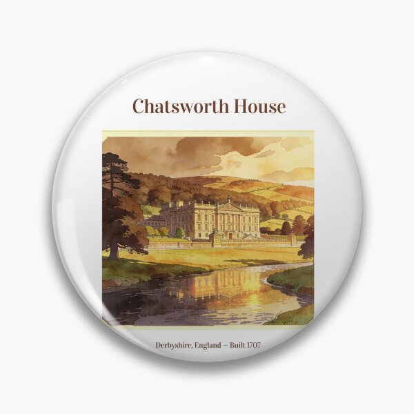 Item preview, Chatsworth House Vintage Watercolor Art Print | English Baroque Estate Pemberley | Derbyshire England Wall Decor designed and sold by Panom Suavichien.