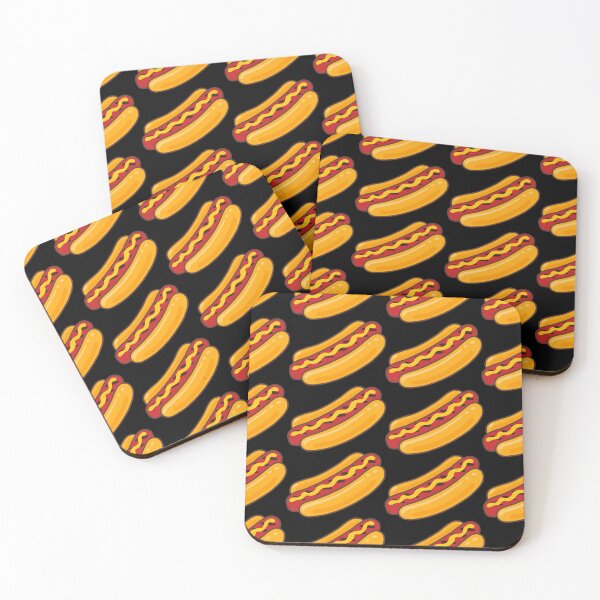 Item preview,  Grilled Hot Dog Pattern On Black designed and sold by ArtVixen.