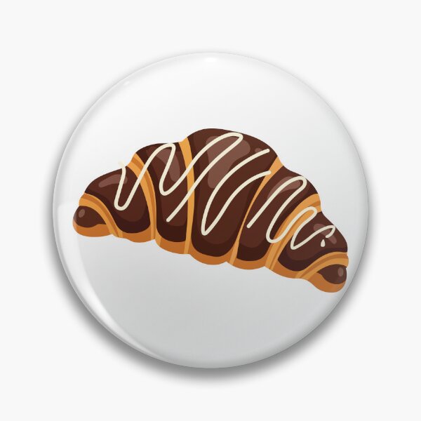 Item preview, French Croissant Chocolate Drizzled Illustration designed and sold by BetweenForms.