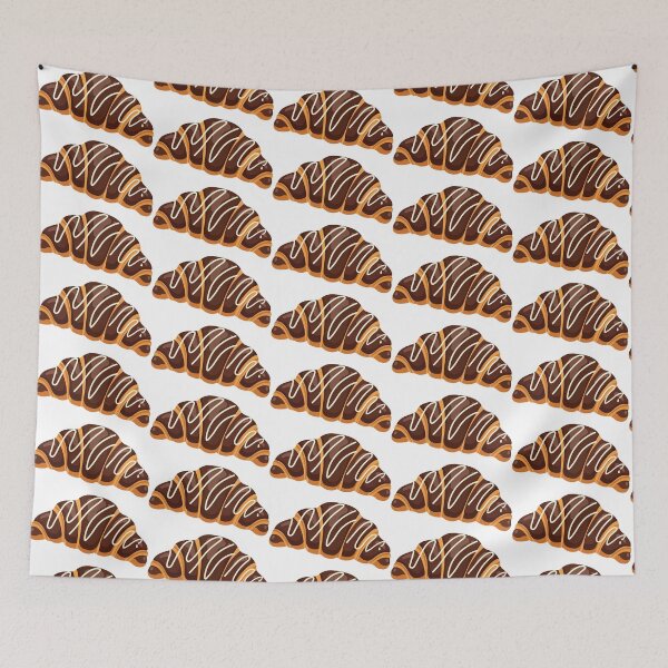 Item preview, French Croissant Chocolate Drizzled Illustration designed and sold by BetweenForms.