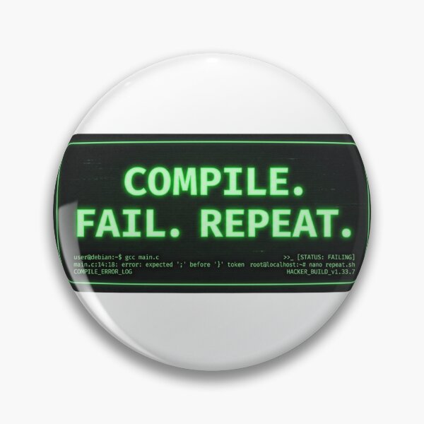 Item preview, Compile. Fail. Repeat. – Funny Programmer Sticker designed and sold by CtrlZHumor.