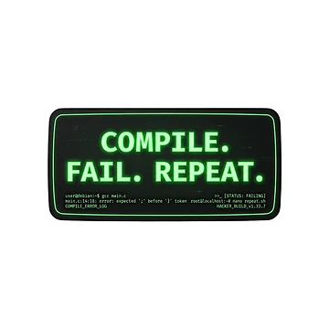 Artwork thumbnail, Compile. Fail. Repeat. – Funny Programmer Sticker by CtrlZHumor