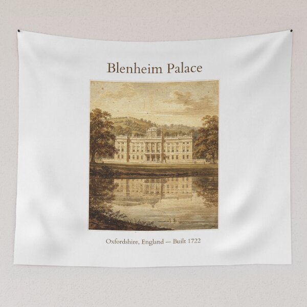 Item preview, Blenheim Palace Vintage Watercolor Art Print | English Baroque Historic Estate | Oxfordshire England Wall Decor designed and sold by Panom Suavichien.