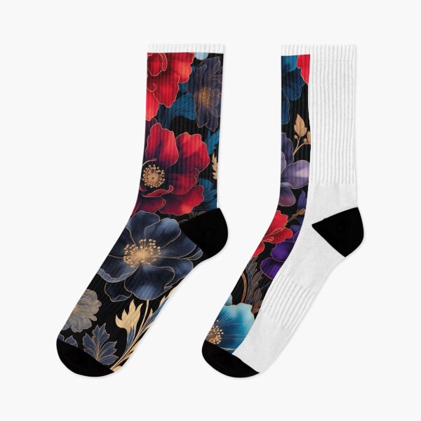 Item preview, Royal Sapphire & Ruby Floral Pattern, Luxury Red Blue Botanical Design, Elegant Midnight Garden Print, Premium Seamless Floral Background designed and sold by GalleryPeak.