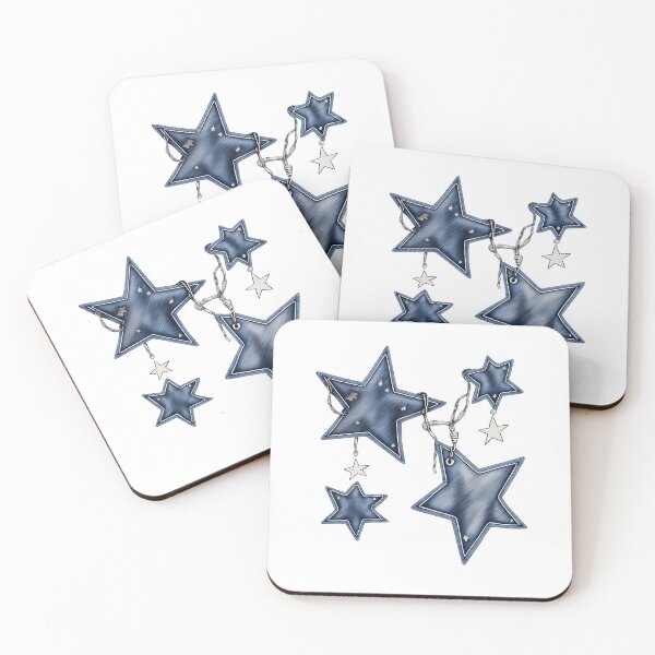 Item preview, Blue Denim Stars Textured Western Aesthetic Pattern designed and sold by tarzbol.