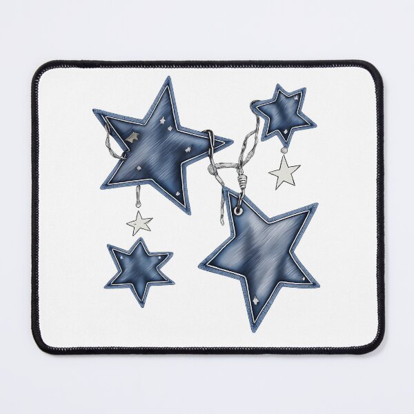 Item preview, Blue Denim Stars Textured Western Aesthetic Pattern designed and sold by tarzbol.
