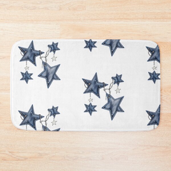 Item preview, Blue Denim Stars Textured Western Aesthetic Pattern designed and sold by tarzbol.