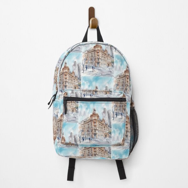 Item preview, Frankfurt am Main Cityscape – Watercolor Urban Architecture designed and sold by caracatita75.